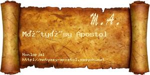 Mátyásy Apostol névjegykártya